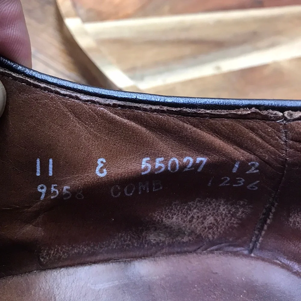 Allen Edmonds Leeds Derby Mens‎ 11 C Brown Pebble Grain Leather Plain Toe Shoes